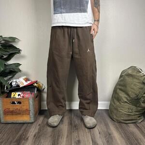 Y2K baggy Brown Jordan Nike loose fit sweatpants wide leg